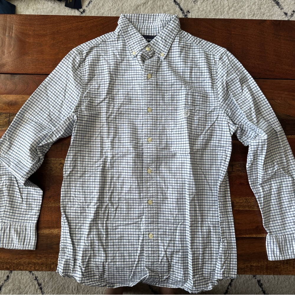 Chaps Men's Plaid Shirt - Black and White